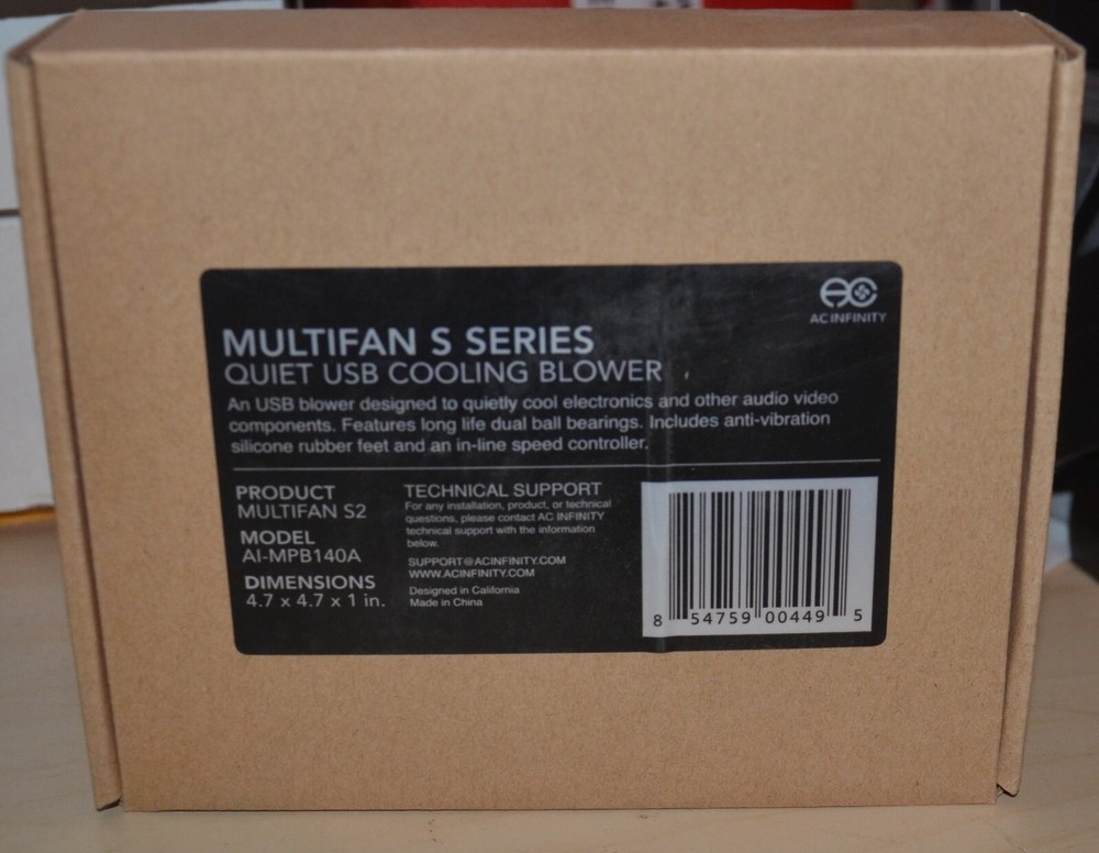 AC Infinity Multifan S2 quiet USB cooling blower new AI-MPB140A