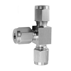 Stainless Steel Pneumatic Fitting Tee Equal Connector Φ4mm-Φ16mm Double Ferrules
