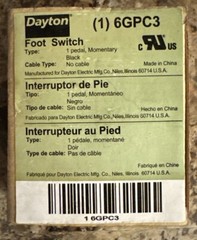 Dayton 6GPC3 Foot Switch