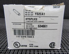 BURNDY YS2CA1 2AWG ALUMINUM COMPRESSION BUTT SPLICE – LOT OF 5 / NEW NO BOX