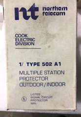 NORTHERN TELECOM COOK ELECTRIC 502 A1 MULTIPLE STATION PROTECTOR INDOOR/OUTDOOR