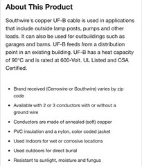 ⚡️QUIK SHIP⚡️SOUTHWIRE 10/3 UF-B Underground Cable 250-FT COPPER Solid CONDUCTOR