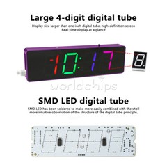 DIY Electronic Clock Kit LED Digital RGB Clock Time Temperature Date Display New