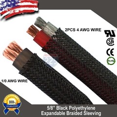20 FT. 5/8″ Black Expandable Wire Cable Sleeving Sheathing Braided Loom Tubing