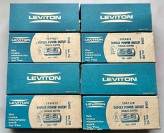 (08) Leviton Surface Duplex Power Outlets, 15A-125V, Parallel Slotted, No. 90