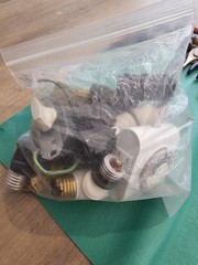Vintage Electrical Parts & Hardware Lot – Wall Timer, Switches, Lamp Sockets, Pl