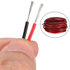 Red Black Wire 2pin Extension Cable Cord 20 AWG Parallel Wire 6M Length