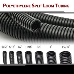 Wiring Loom Split Wire Cable Sleeve Flex Tubing Wire Wrap Corrugated Conduit Lot