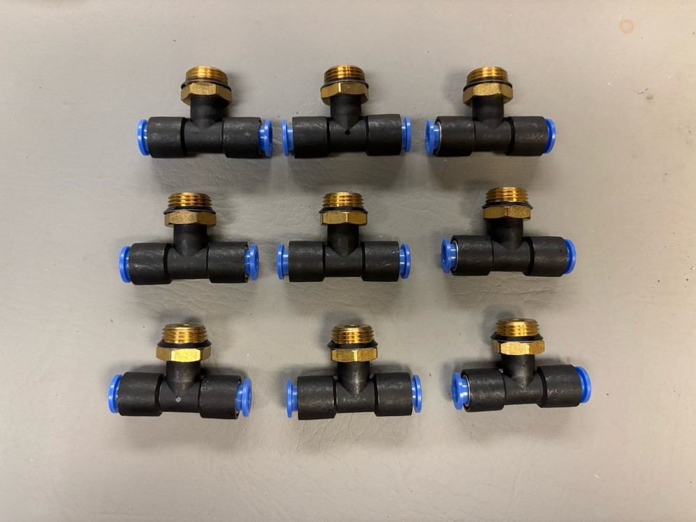 LOT OF 9 SMC KQT08-U03 TEE FITTINGS