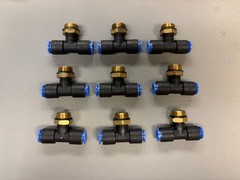 LOT OF 9 SMC KQT08-U03 TEE FITTINGS