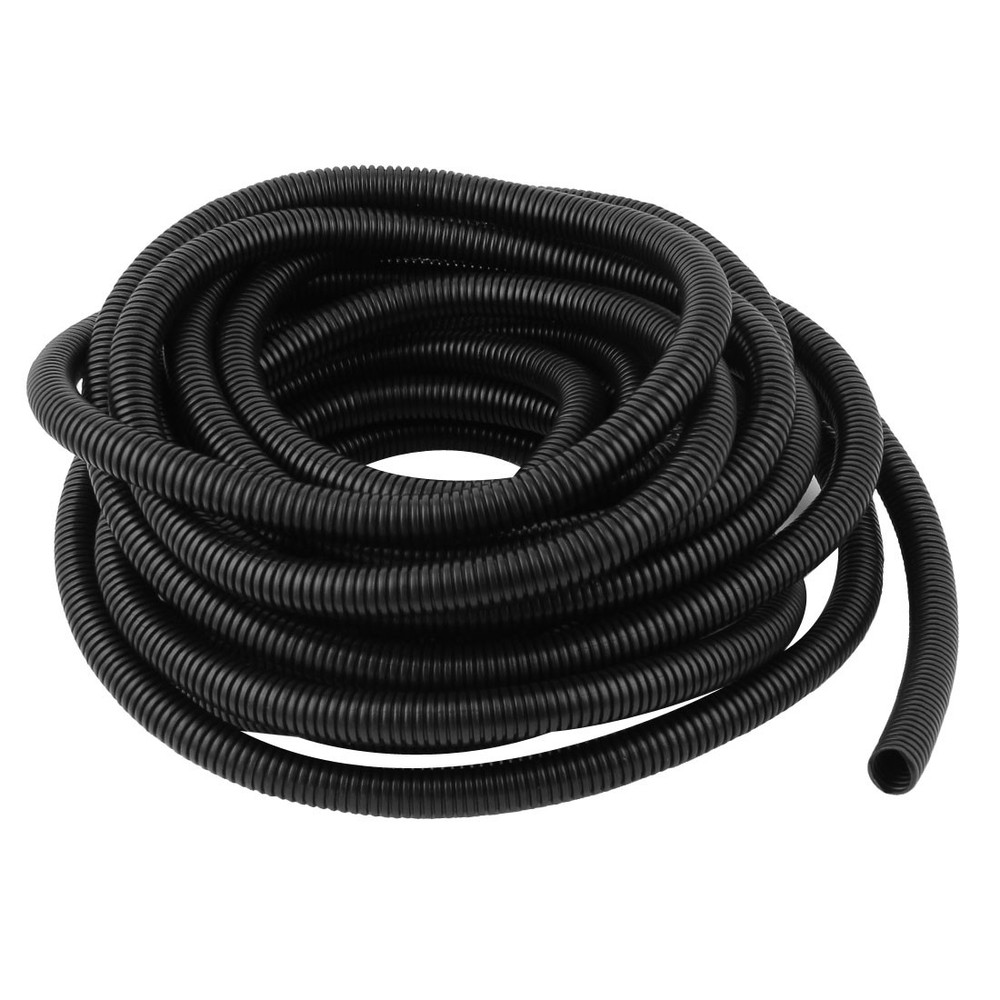 13 M 14×18 mm Plastic Flexible Corrugated Conduit Tube for Garden,Office Black
