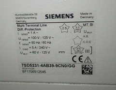 SIEMENS 7SD5231-4AB39-9CN0/GG SIPROTEC 7SD52 4-LINE DISPLAY FOR MULTITERMINALS