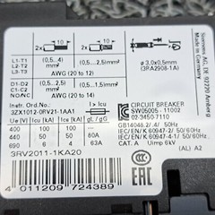 Siemens 3RV2011-1KA20 Motor Circuit Breaker