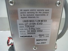 Horiba Stec LF-210A-EVD Liquid MFC, TDEAHf, 0.05 g/min, Mass Flow Controller