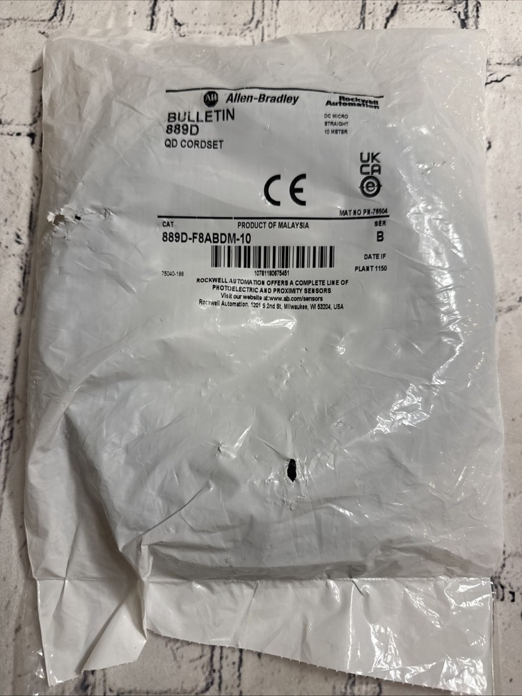 Allen Bradley 889D-F8ABDM-10 SER B Dc Micro Straight Cordset 10m NEW SEALED