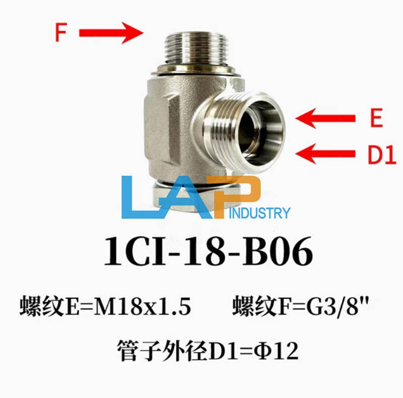 10pcs New 1CI-B Hydraulic articulated joint 1C1-18-B06 12L-G3/8″KDS SS304