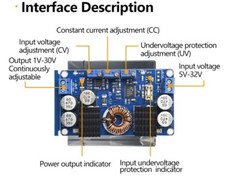 LTC3780 DC 5-32V to 1V-30V 10A Automatic Step Up Down Regulator Charging Module