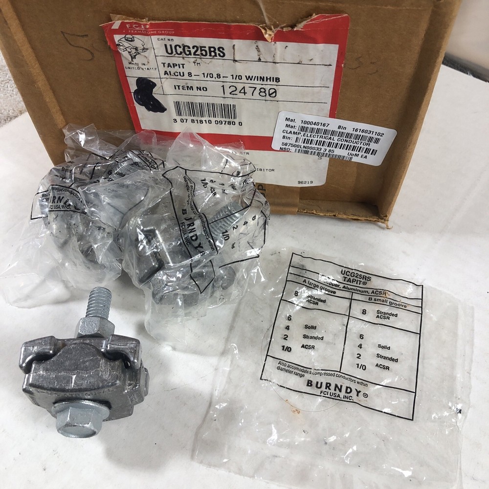 Lot of 3 Burndy UCG25RS – ALCU 8-1/08-1/0 (4770)
