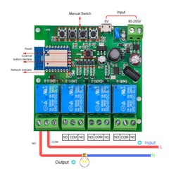 4 Channel 433MHz Wifi Smart Switch Module For Tuya APPAC85V-250V/Micro USB 5V
