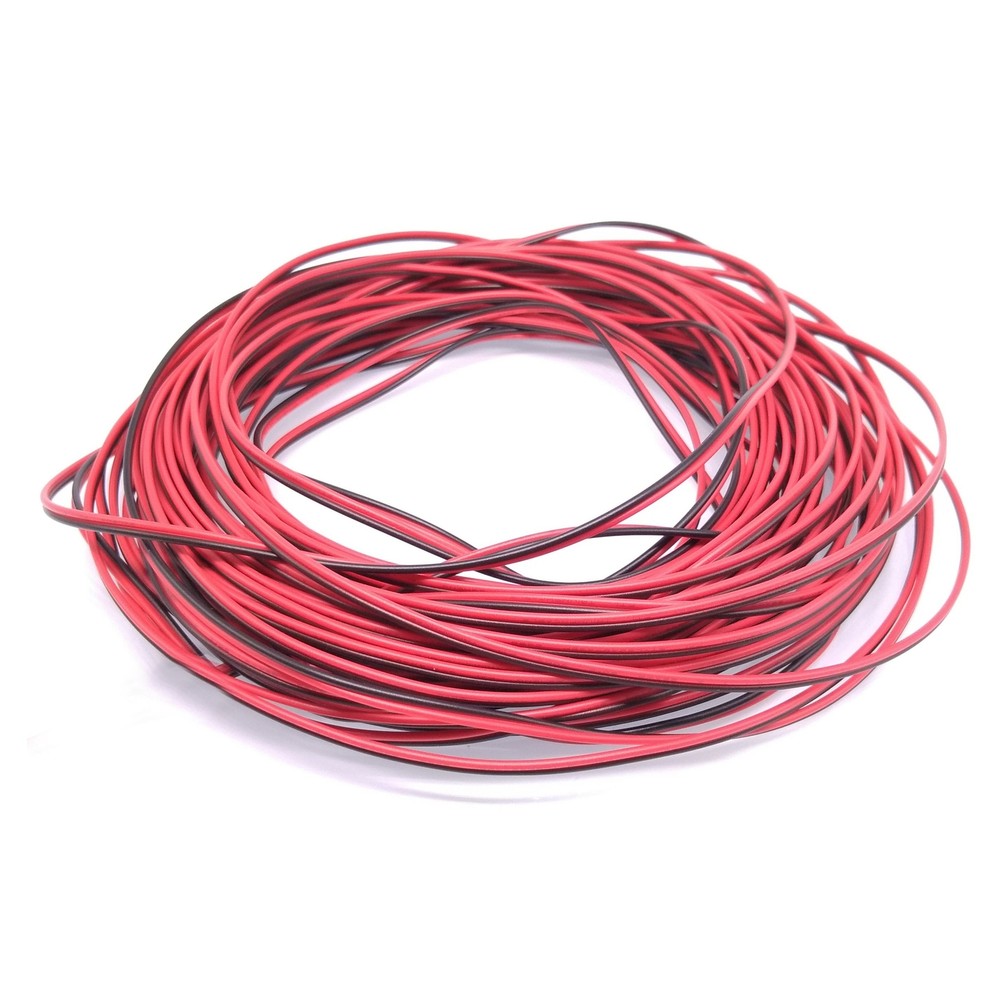 22awg UL-2468 PVC Flat Ribbon Wire Stranded Cables Red & Black 20meter
