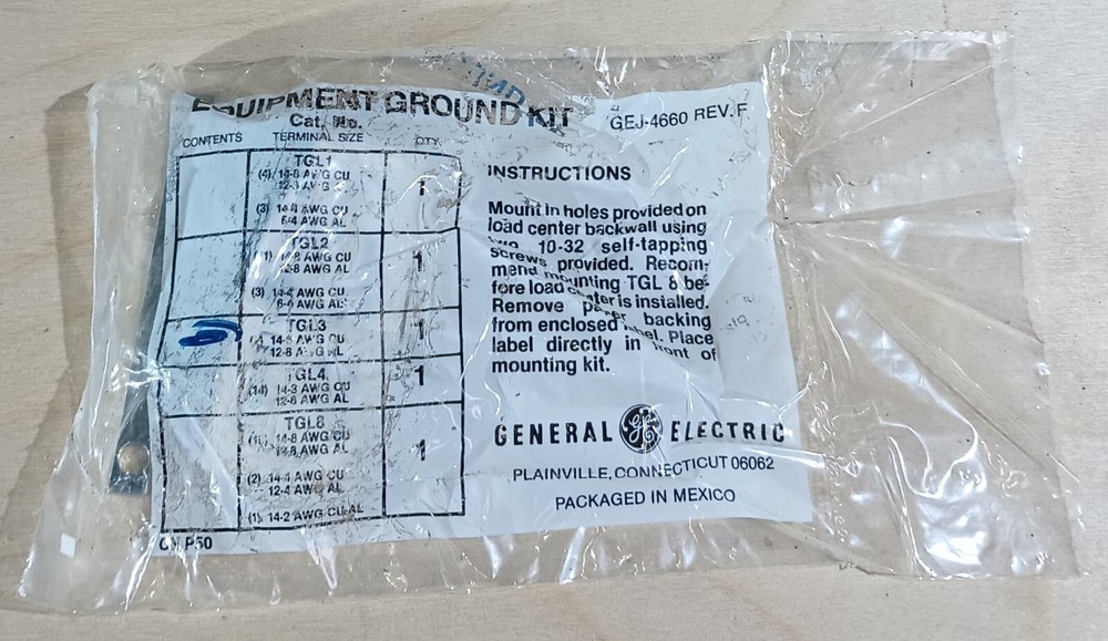 GE GEJ-4660 REV F EQUIPMENT GROUND KIT