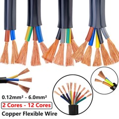 0.12-6mm² Flex Wire Copper 2/3/4/5/6/8/10 Cores Electrical Cable PVC Insulation