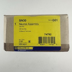 Square D SN30 Neutral Assembly 200 Amp 250 VAC Max 30 Branch Terminals USA Made