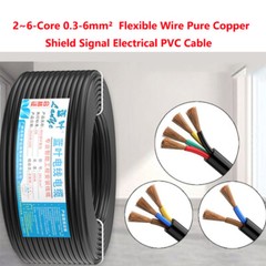 2~6-Core 0.3-6mm² Flexible Wire Pure Copper Shield Signal Electrical PVC Cable
