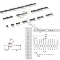PCB Pin Header Breakable Connector Single Row Male 40 20 Pin 2.54mm 0.1″ Arduino