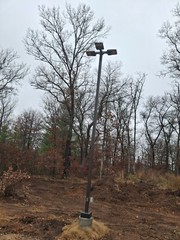 parking lot lighting 4″ steel poles, 20′ tall 3 led each pole