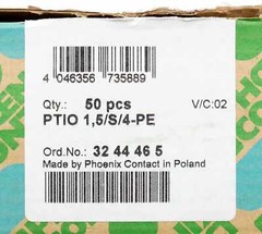 50x Phoenix Contact PTIO 1.5/S/4-PE 3244465 Actuator Terminal -Unused/Original Packaging-
