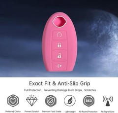 Remote Key Fob Cover Case Protector for Nissan Pathfinder Qashqai Color: Pink
