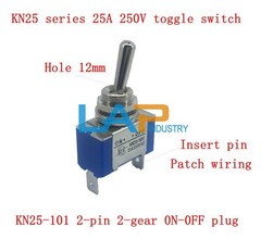 1PC New toggle switch KN25-101 25A 250V (Two gears Two feet) Screw/Insert Foot
