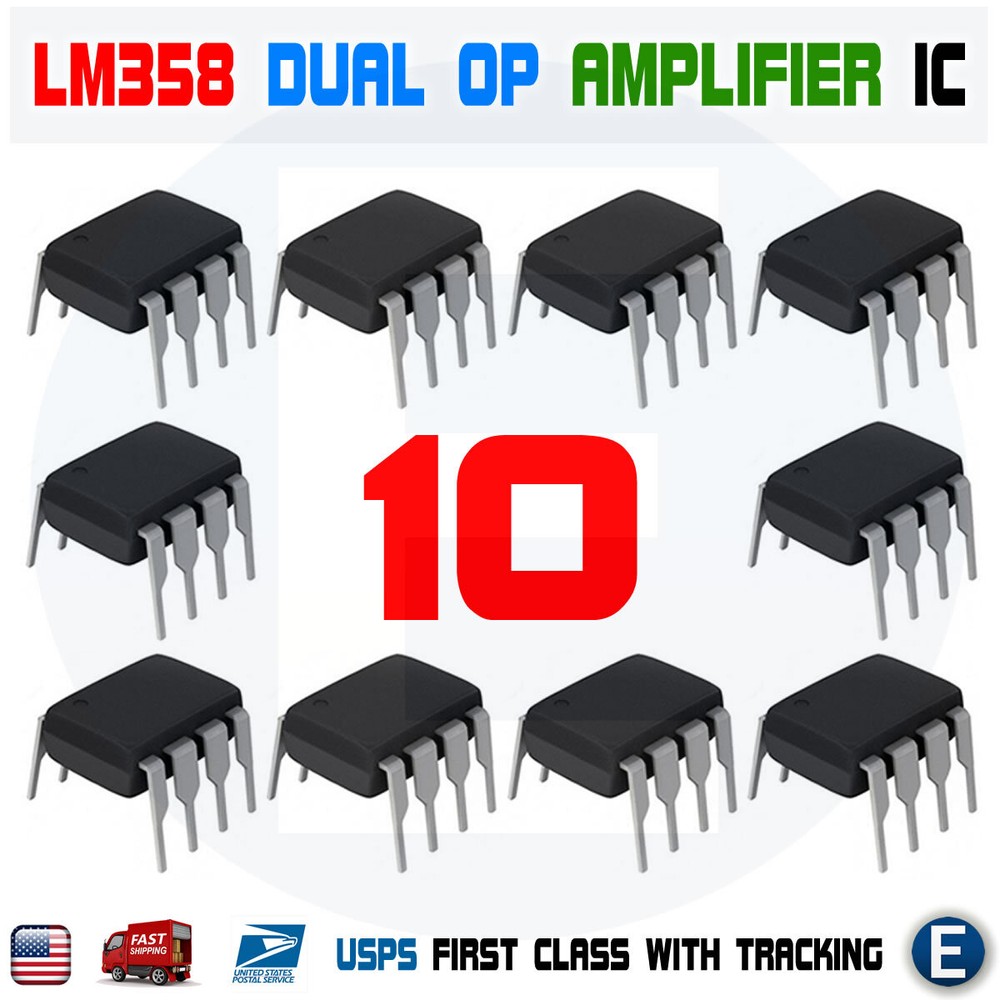 10pc LM358 LM358N LM358P Dual Op ICs Amp DIP-8 Low Power Operation Amplifier