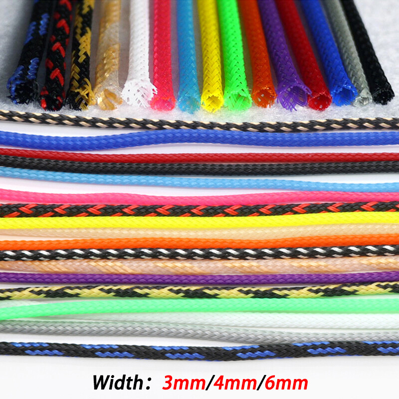 3/4/6mm Braided Cable Sleeving PET Expandable Wire Sheath Electrics Wire Harne
