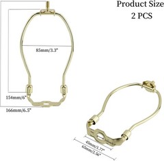 6 Inch Lamp Harp, 2 Pack Heavy Duty Lamp Shade Holder Adapter Harp Bracket