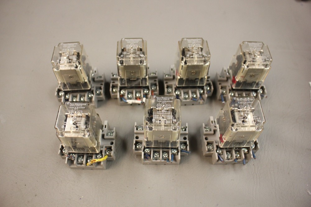 LOT OF 7 TYCO ELECTRONICS POTTER AND BRUMFIELD POWER RELAY KRPA-14DN-24