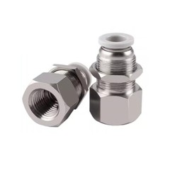 Bulkhead Connectors Female Thread Pneumatic Push In Fittings Air Water Hose Tube
