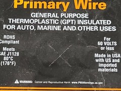 East Penn #14awg GPT Automotive/Marine Primary Lead Wire 60V/80C Yellow /100ft