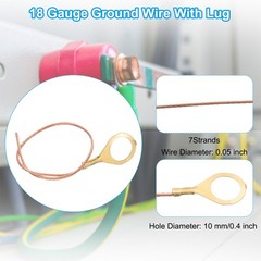 6 Inch Bare Copper Wire-Copper Grounding Lugs, 30 Pcs Copper Cables with Lug