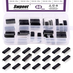 Swpeet 40Pcs 20 Different Types 74HCxx and 74LSxx Series Logic IC Assortment Kit