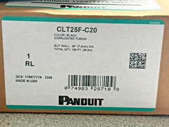 NEW PANDUIT CLT25F-C20 SLIT WALL 1/4″ CORRUGATED TUBING 100′ Ft BLACK WIRE LOOM