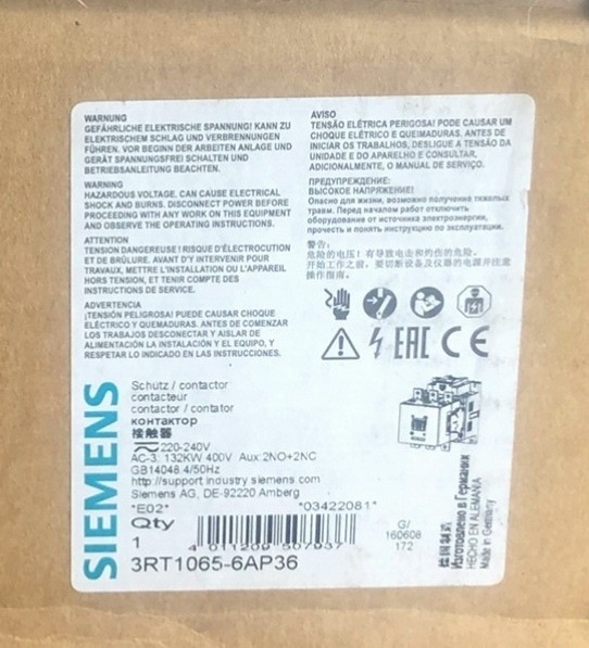 New Siemens 3RT1065-6AP36 Contactor Industrial Automation Fast Shipping