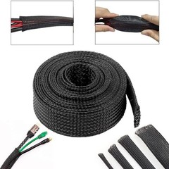 20 FT. 1″ Black Expandable Wire Cable Sleeving Sheathing Braided Loom Tubing US