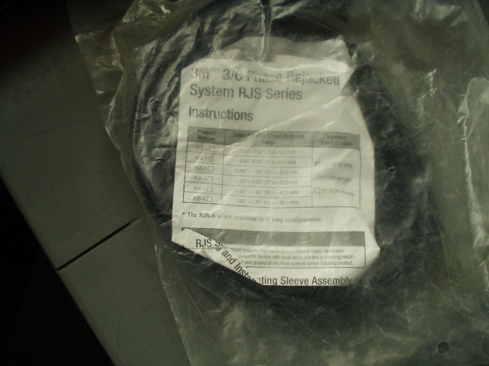3M RJS-2 3/C PHASE REJACKETING SYSTEM 4 FT. LONG NEW IN PACKAGE