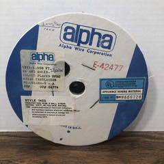 5953 ALPHA WIRE – 1000′ Yellow – 26awg Solid Silver Plated OFHC Kynar 4mil 1970s