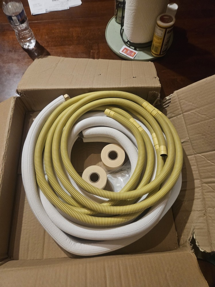 NEW 16 FT Mini Split Line Set 1/4″ & 3/8″ Insulated Copper Lines HVAC / VEVEVA