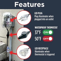 Heat Cable Controller Thermostat Weatherproof Outdoor Digital Certified