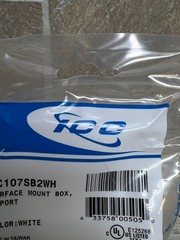 ICC SURFACE MOUNT BOX, 2-PORT, White IC107BC2WH NEW