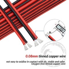 2-Core Twin Flexible Silicone Cable 10/12/14/16/18/20/24/26/30 AWG Wire 200°C